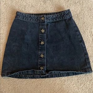 Black denim skirt